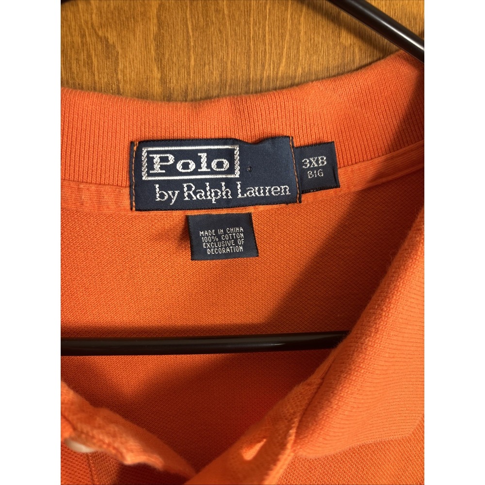 Polo Ralph Lauren Polo‎ Shirt Mens 3XB Big Orange Preppy Casual Pony Blem - Picture 2 of 10